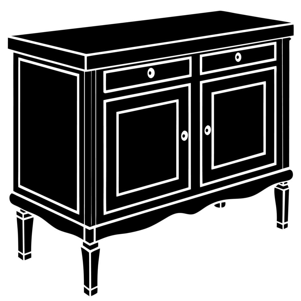 Sideboard silhouette illustration vector