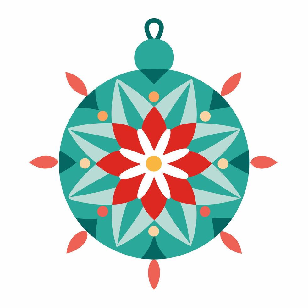 Christmas ornament mandala art illustration vector
