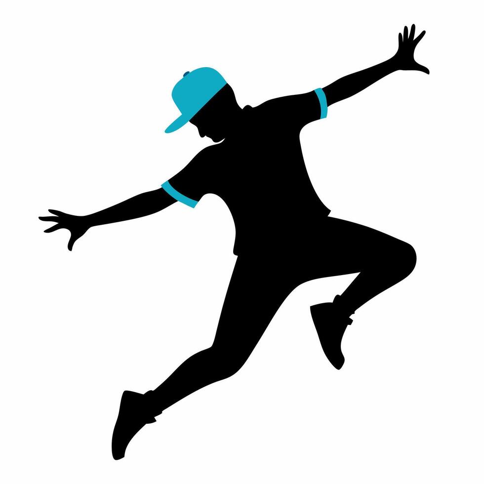 Rap dancer silhouette illustration vector
