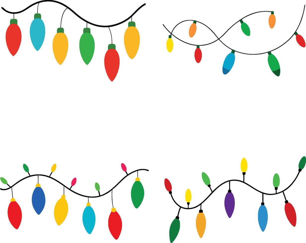 Christmas decoration lights illustration vector