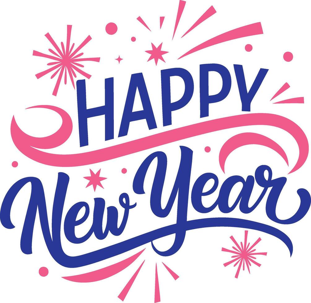 Happy New Year Typography Design vector