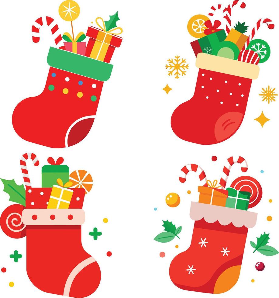 Christmas Sock and element illustration vector