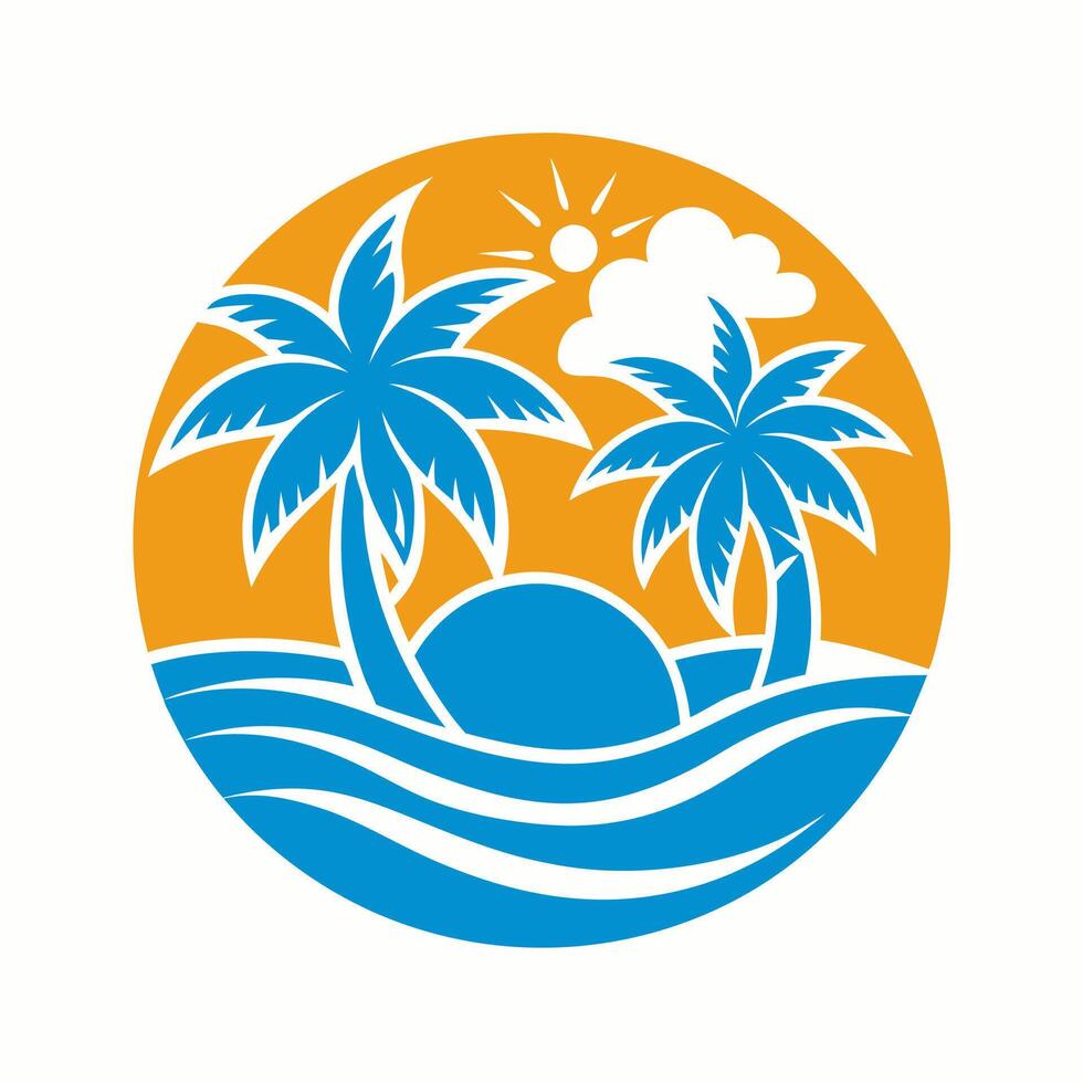 Sea beach illustration vector