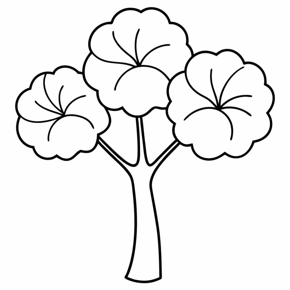 A coloring page of nasturtium tree illustration vector