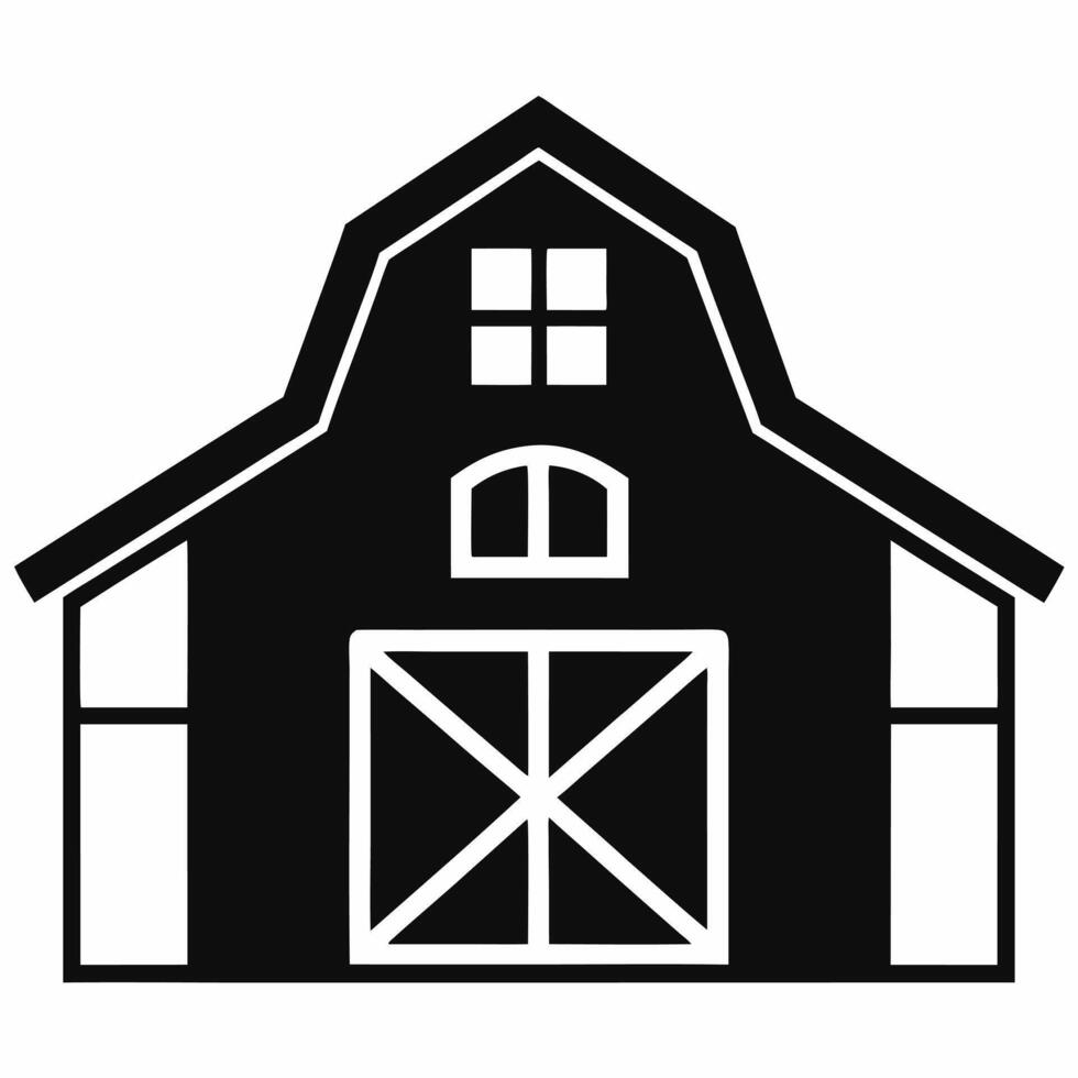 Barn house silhouette illustration vector