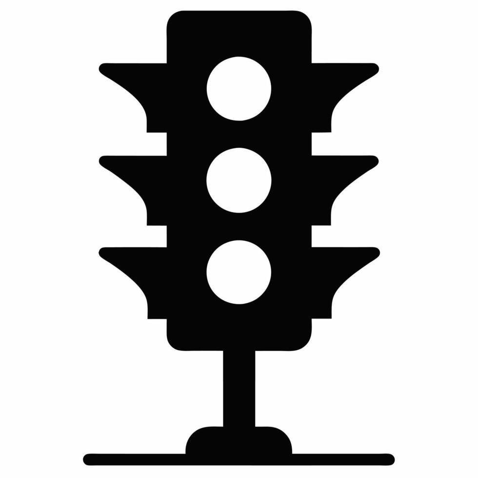 Traffic light silhouette illustration vector