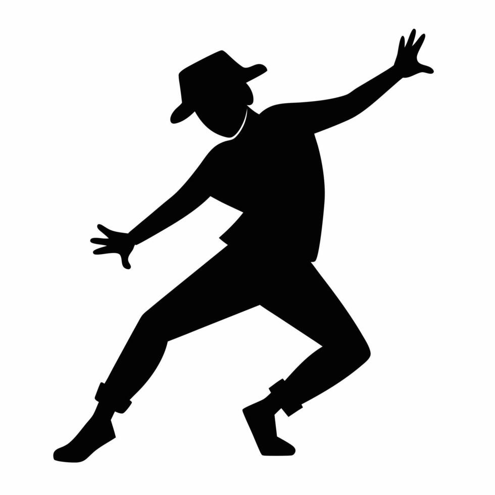 Rap dancer silhouette illustration vector