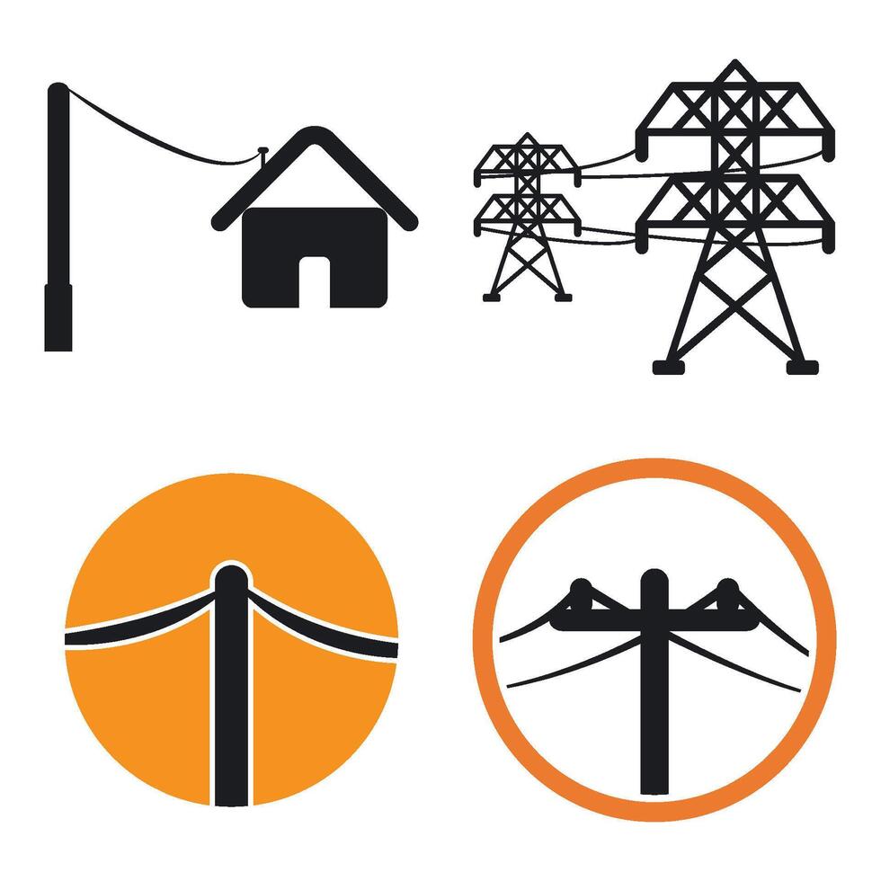 Power Pole Logo Template Icon vector