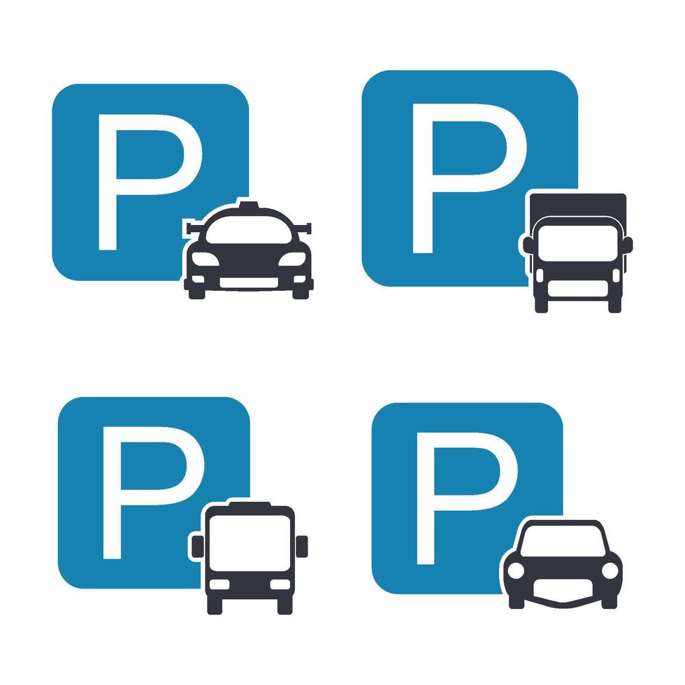 Parking Area Car Template Icon vector