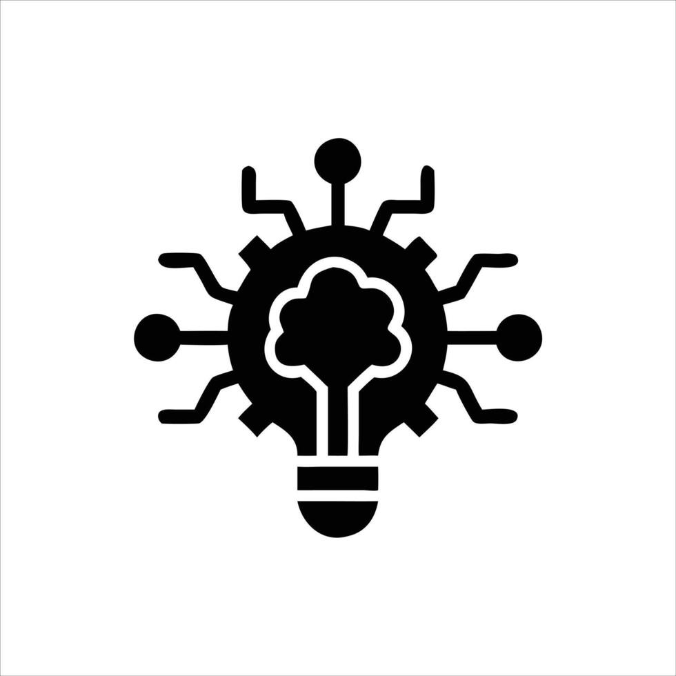 Idea Icon Silhouette and Technology Art Creative Concept vector