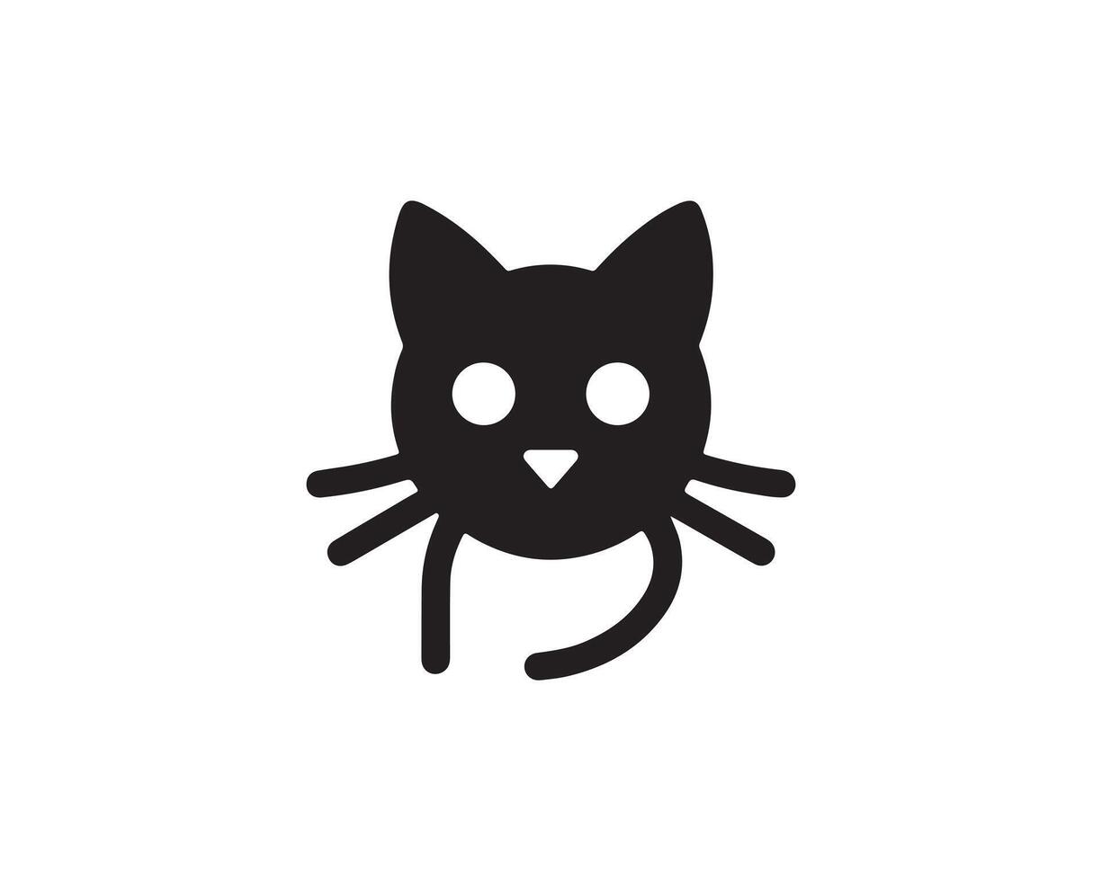 A black cat head icon on a white background vector