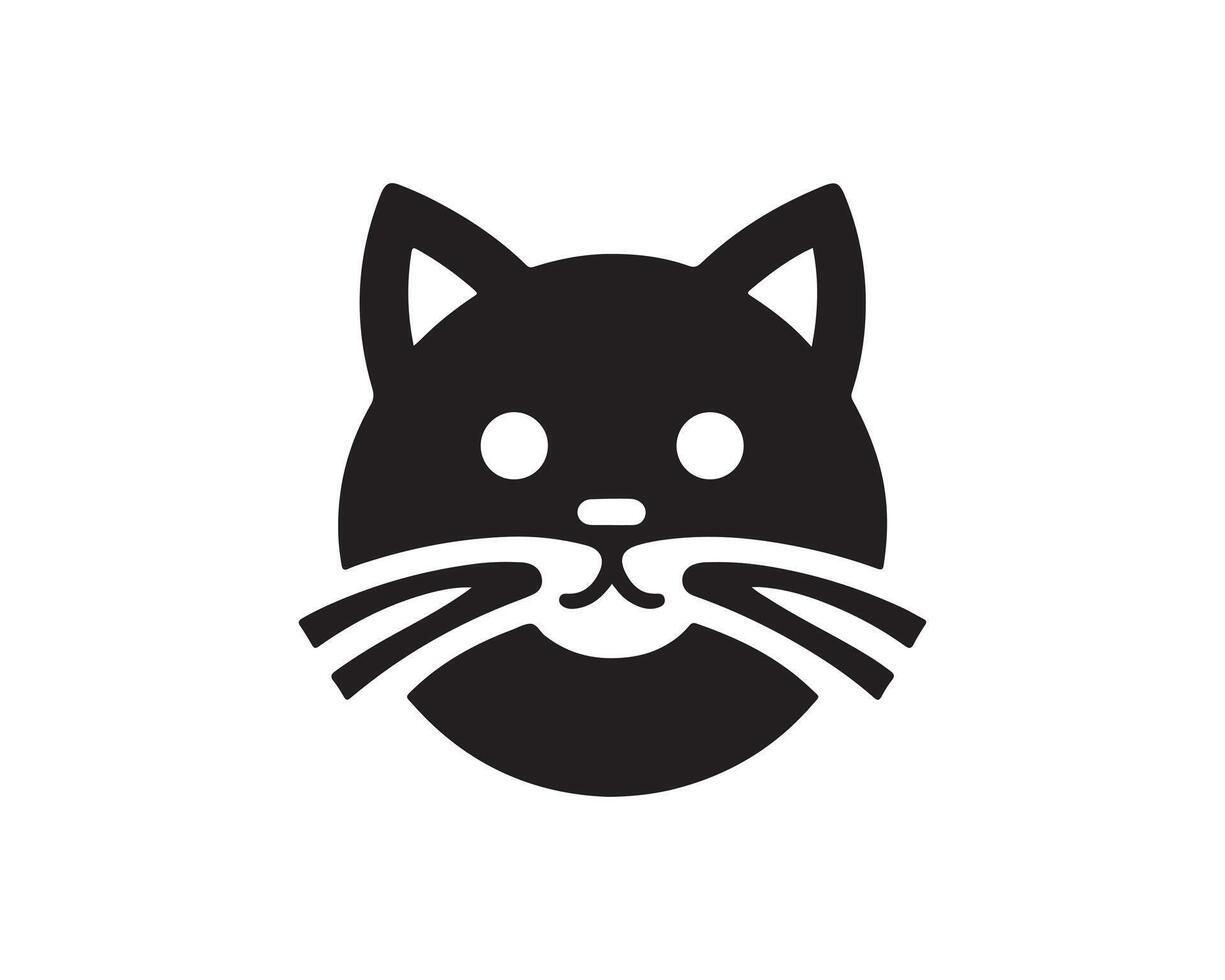 A black cat head icon on a white background vector