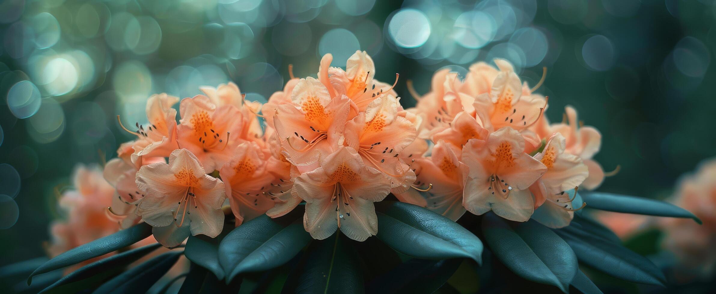 Orange Rhododendron Flowers Blooming in the Forest photo