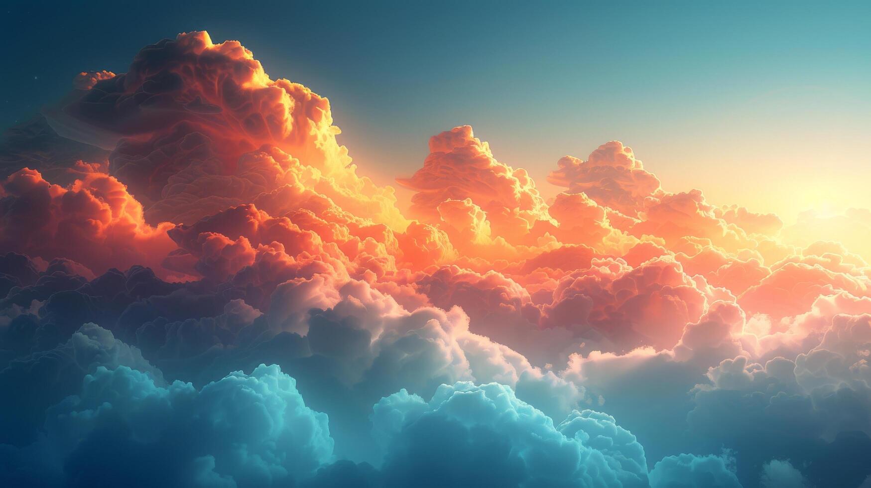 Sky Filled With Clouds as Sun Sets photo