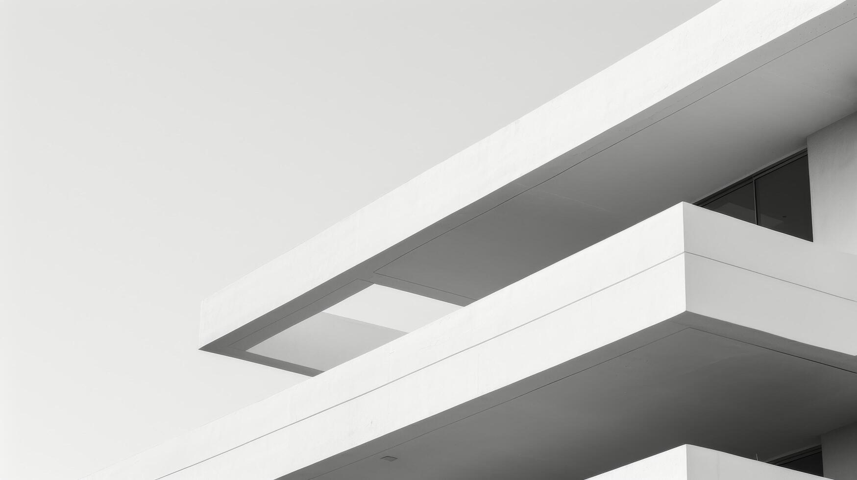 Minimalist Interior Design With White Walls and Sunlight photo