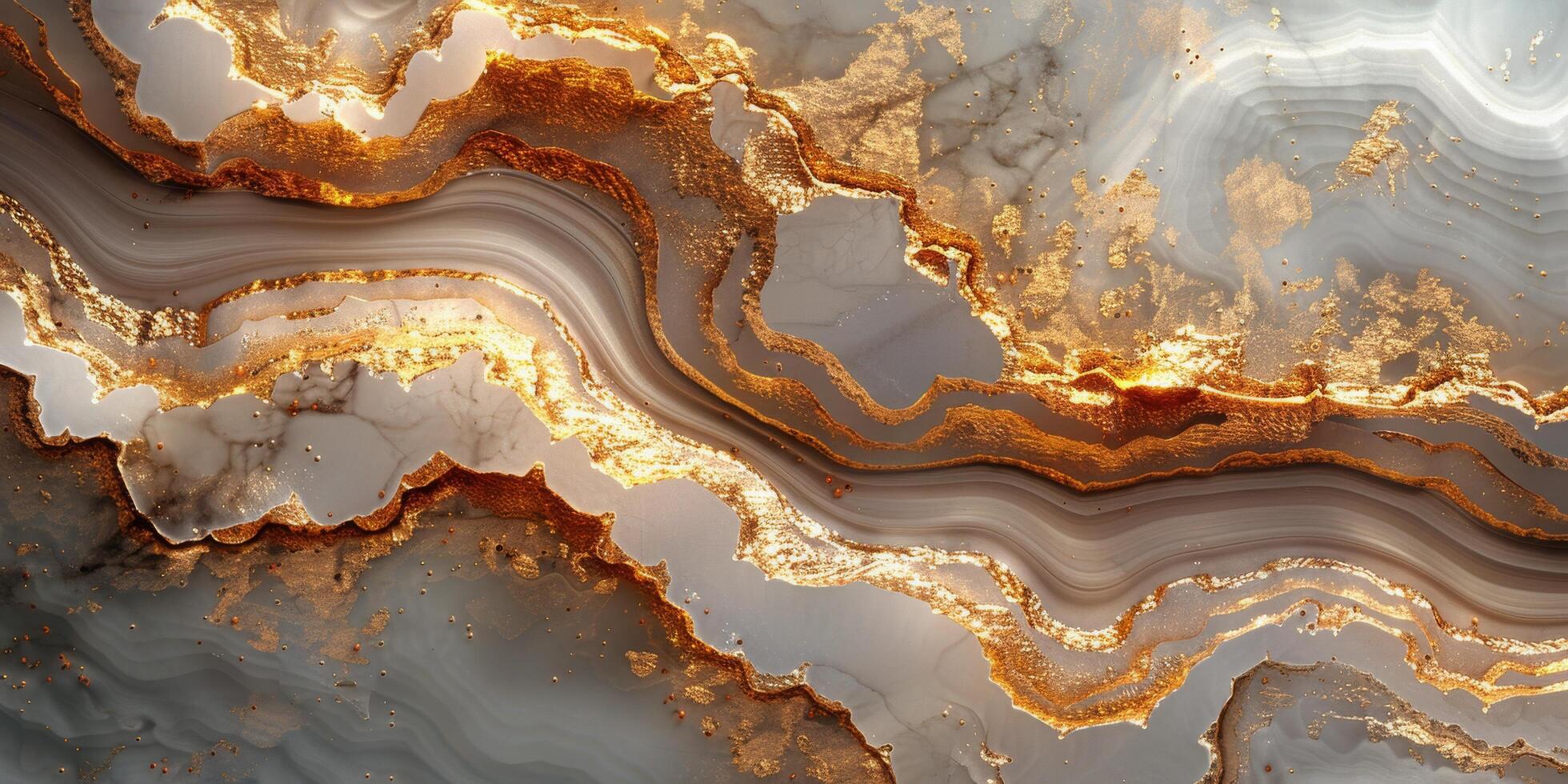Golden abstract art with flowing patterns and textures highlighted by warm hues photo
