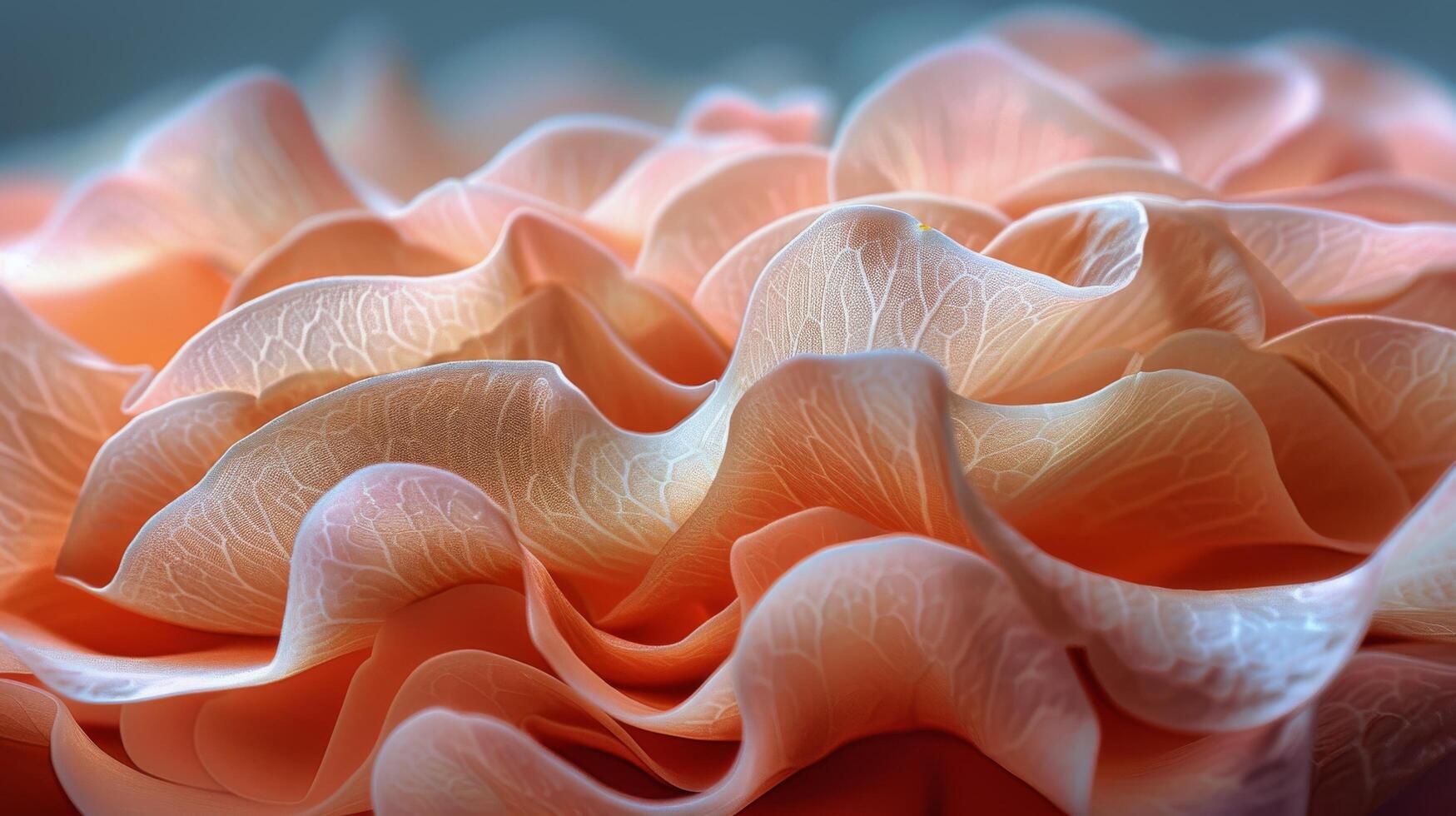 Delicate peach petals scattered on a soft surface, illuminated by gentle sunlight in the morning photo