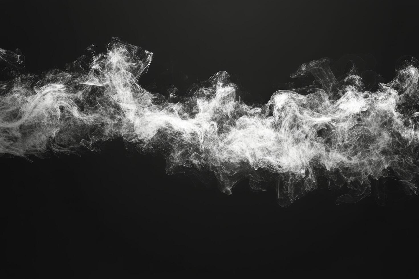 White smoke swirling against a dark background, creating an abstract and atmospheric effect photo