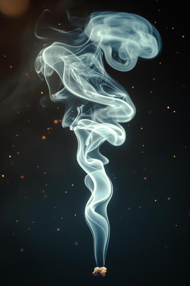 Formation of a swirling spiral cloud against a dark background with a mystical appearance photo