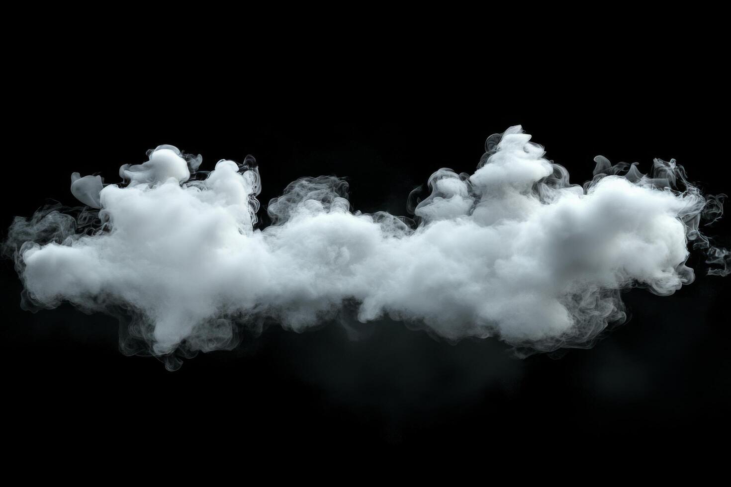 White smoke swirling against a dark background, creating an abstract and atmospheric effect photo