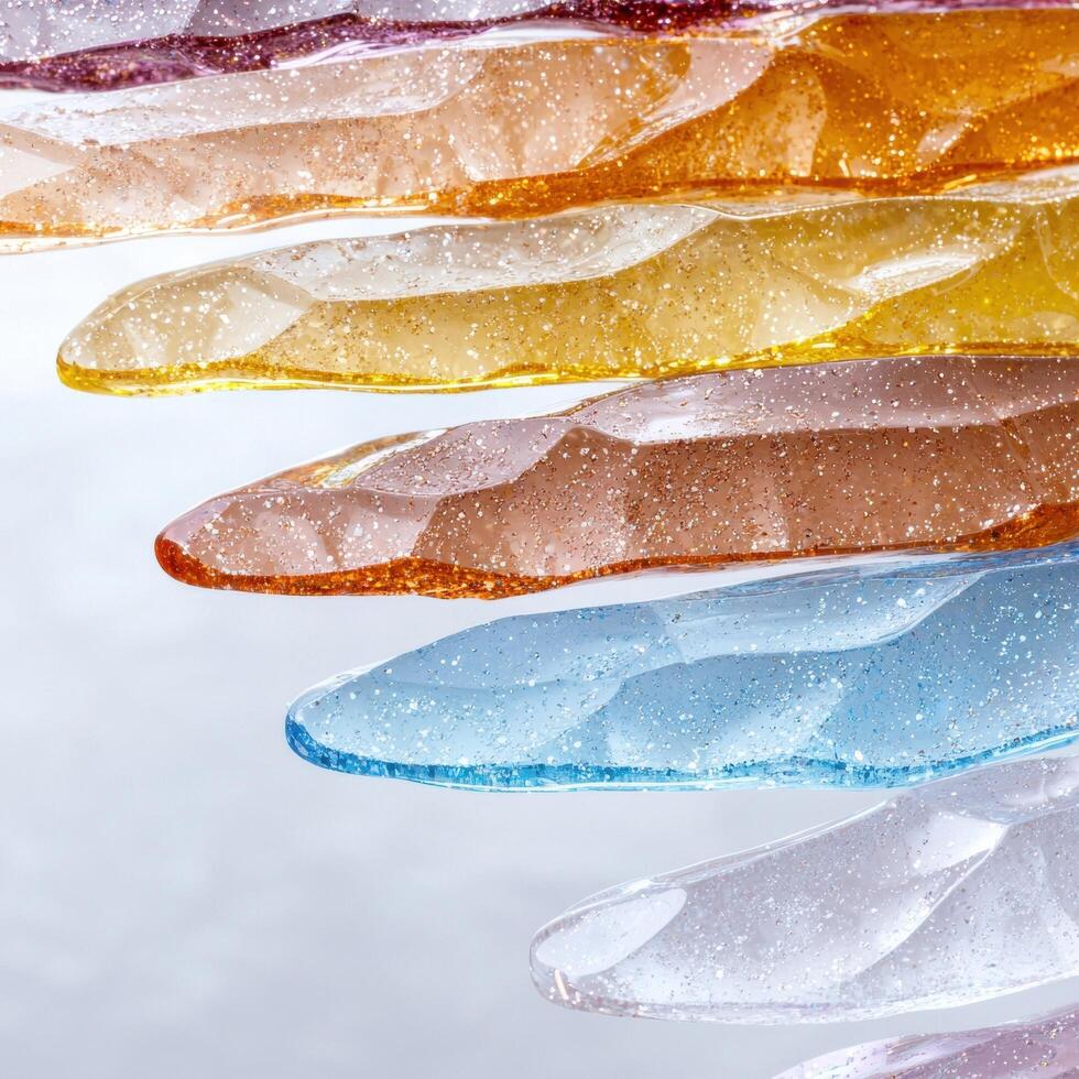Colorful abstract glass ice cubes photo
