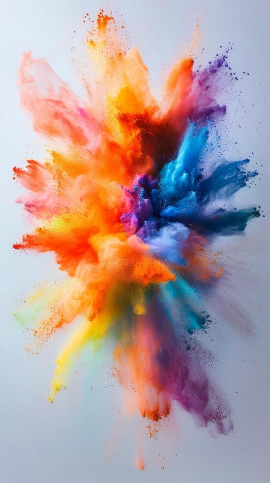 Vibrant explosion of colors creating a stunning abstract art display in a dark background photo