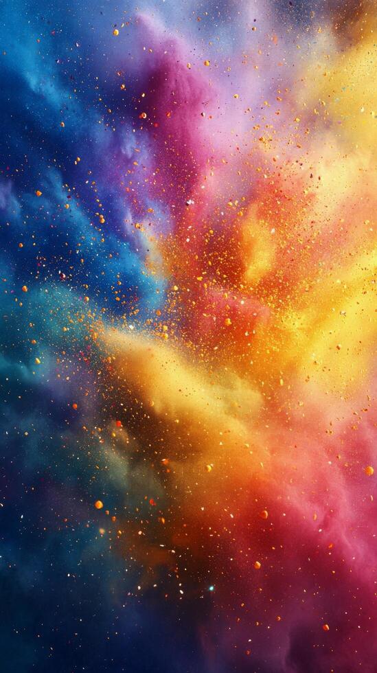 Vibrant explosion of colors creating a stunning abstract art display in a dark background photo