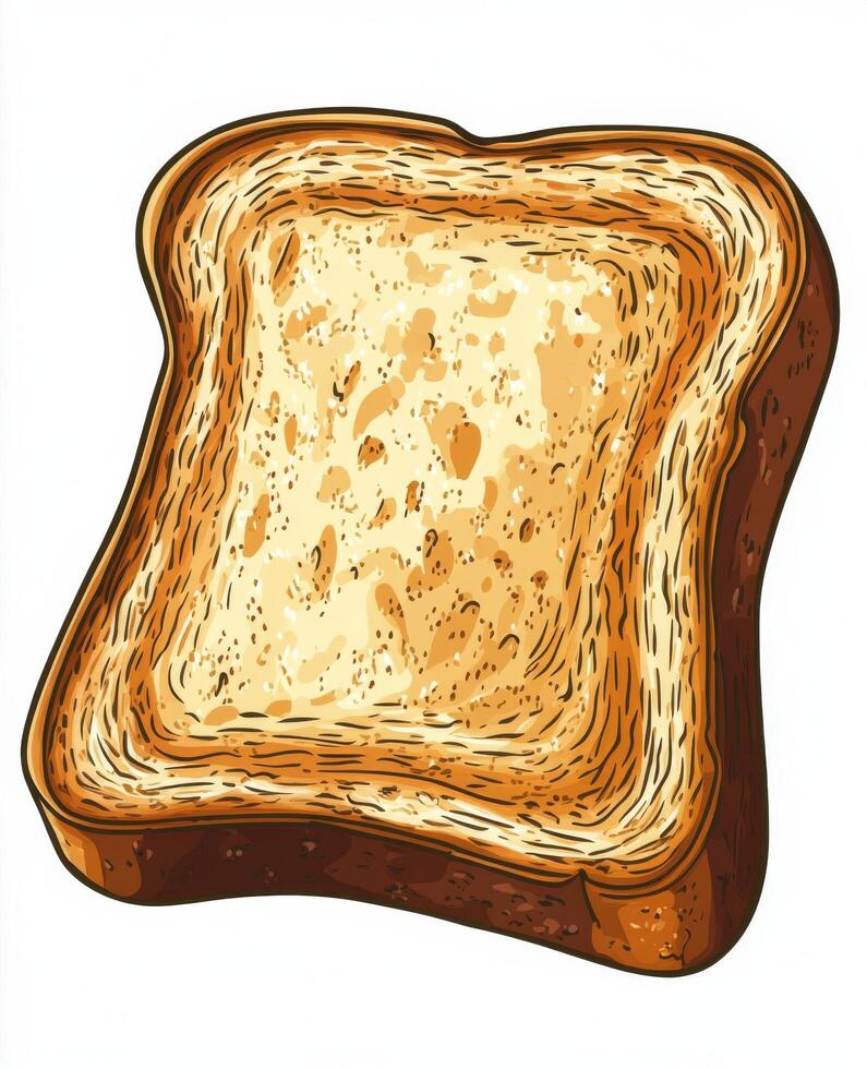 Toasted slice of bread with golden brown crust on a neutral background ready for toppings photo