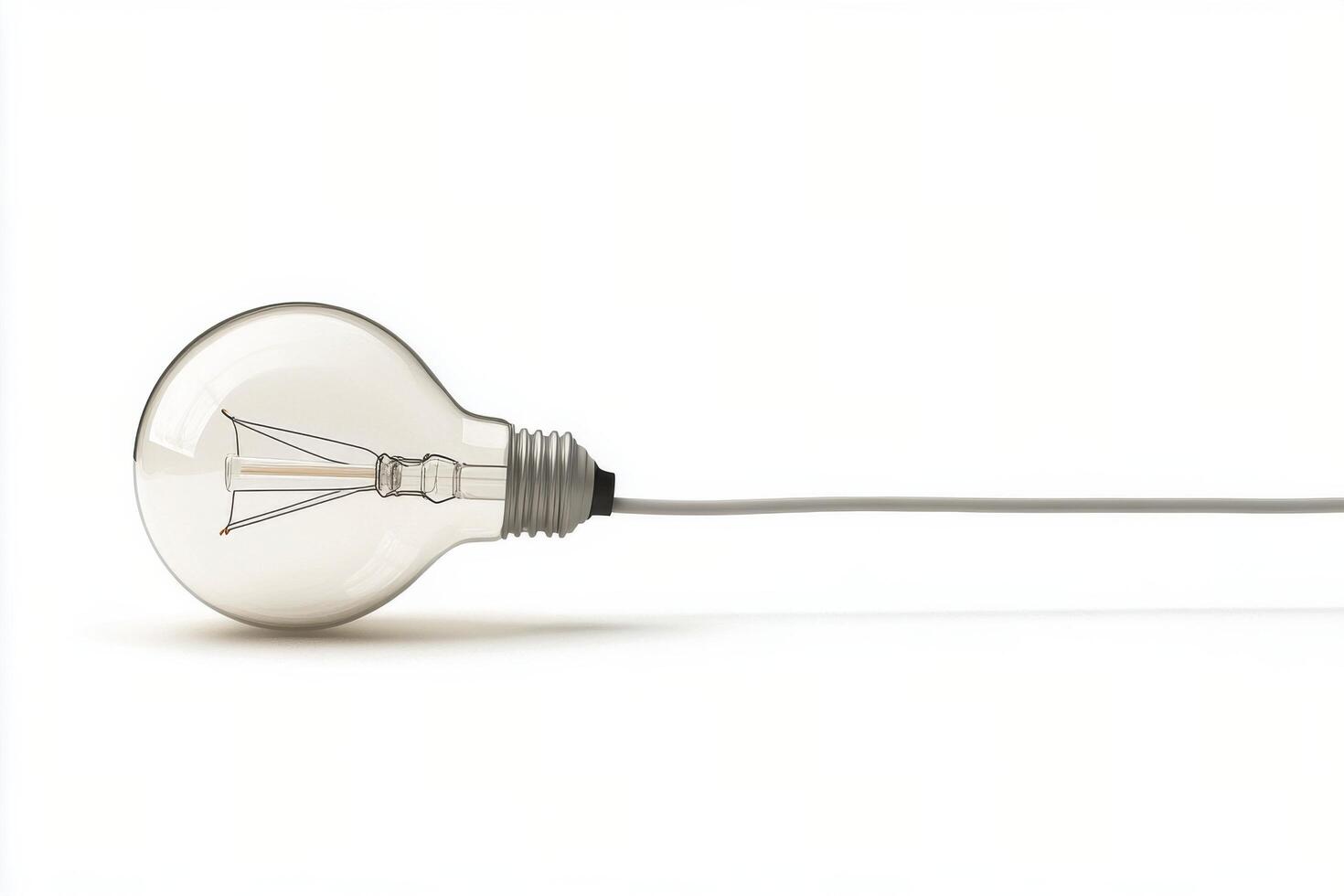 A clearly designed light bulb showcasing its filament and simple wiring for modern illumination photo