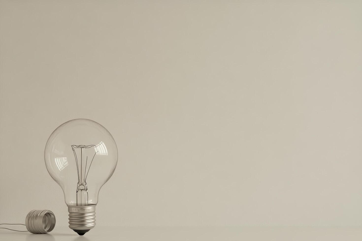A clearly designed light bulb showcasing its filament and simple wiring for modern illumination photo