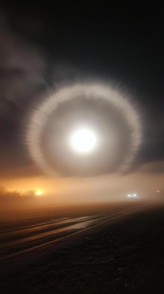 A full moon shining brightly above clouds during a serene night sky photo