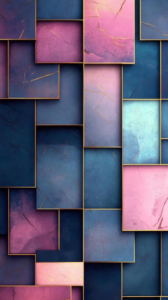 Colorful abstract geometric pattern with various shades in a modern design photo