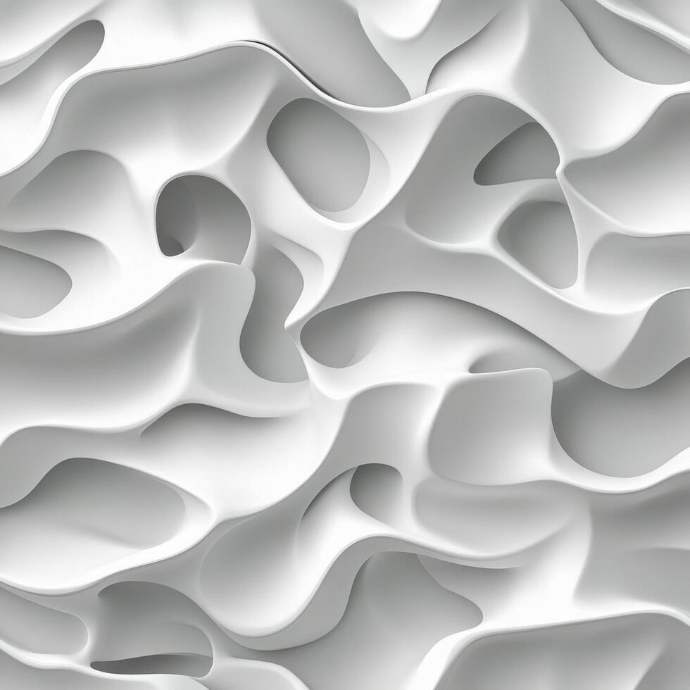 Abstract white texture with flowing lines and contours creating a soft wave pattern photo