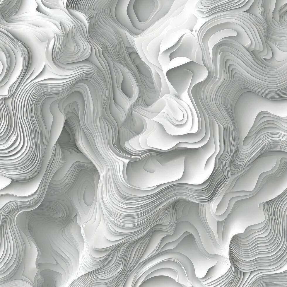 Abstract white texture with flowing lines and contours creating a soft wave pattern photo