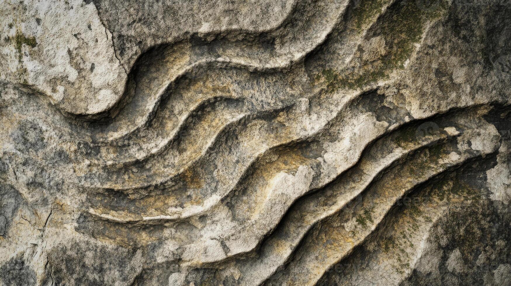 Close-up of Wave-like Formations in Weathered Stone photo