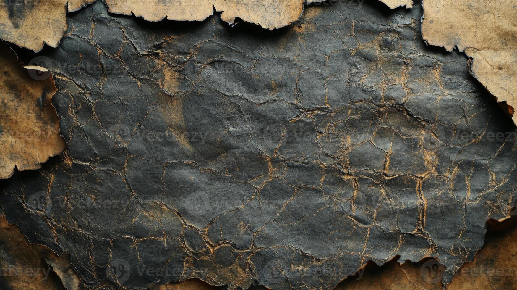 Black and Brown Cracked and Torn Paper Texture photo