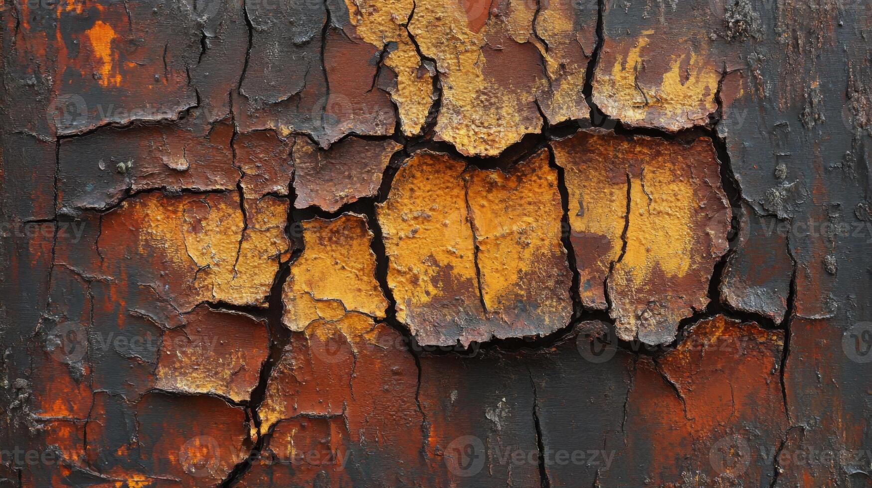 Cracked and Peeling Paint on a Weathered Surface photo
