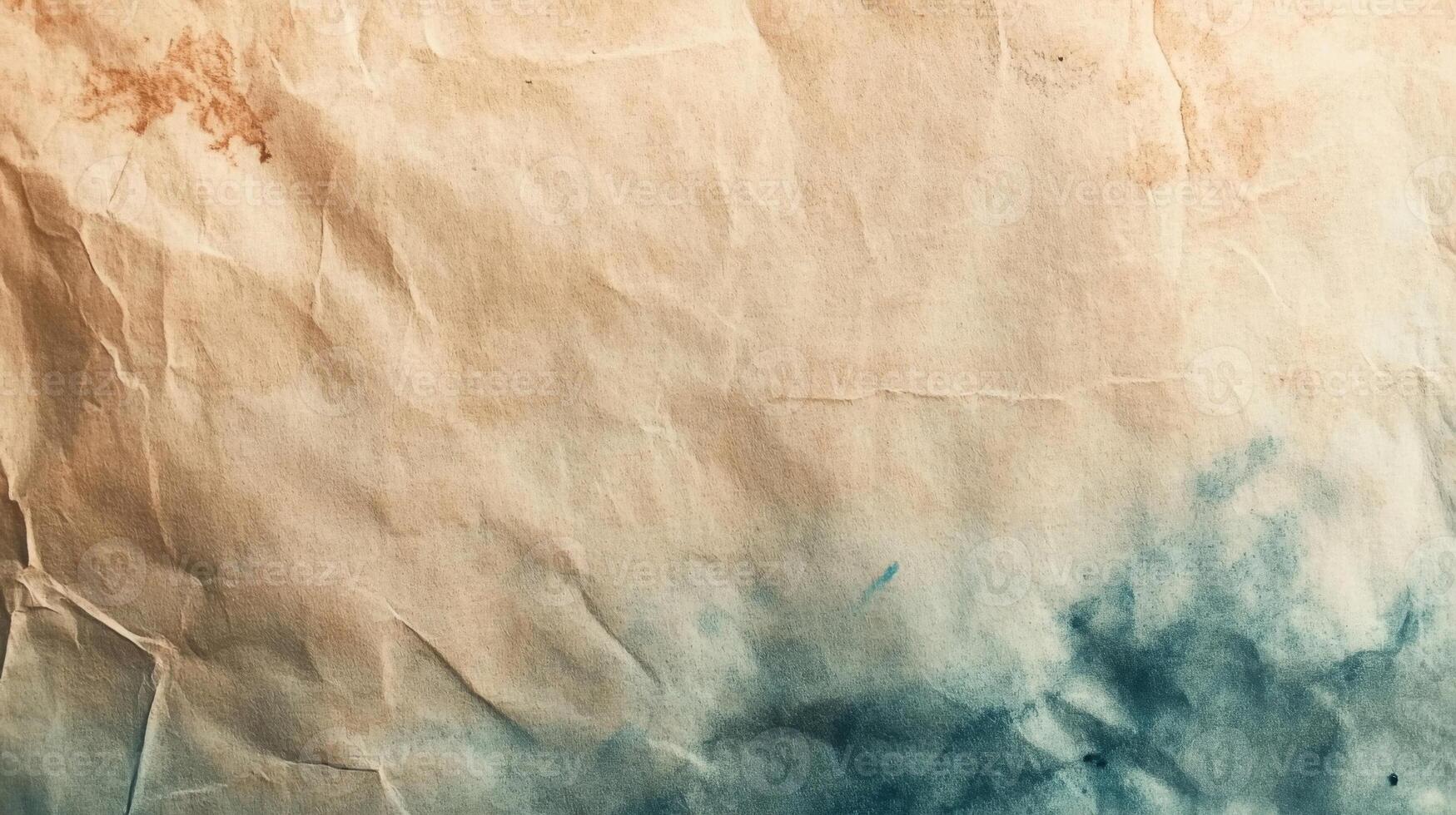 Close-up of a Crumpled, Stained, and Textured Paper Surface photo
