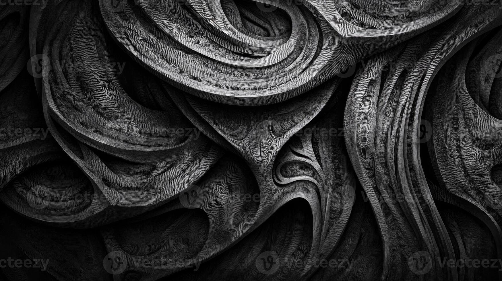Abstract Black and White Swirling Pattern with Detailed Texture photo