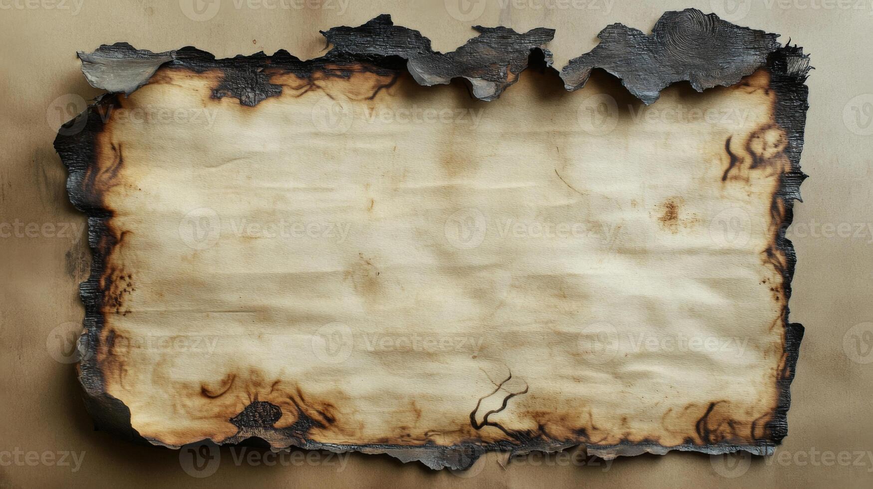 A Burned Piece of Paper with a Jagged Edge photo