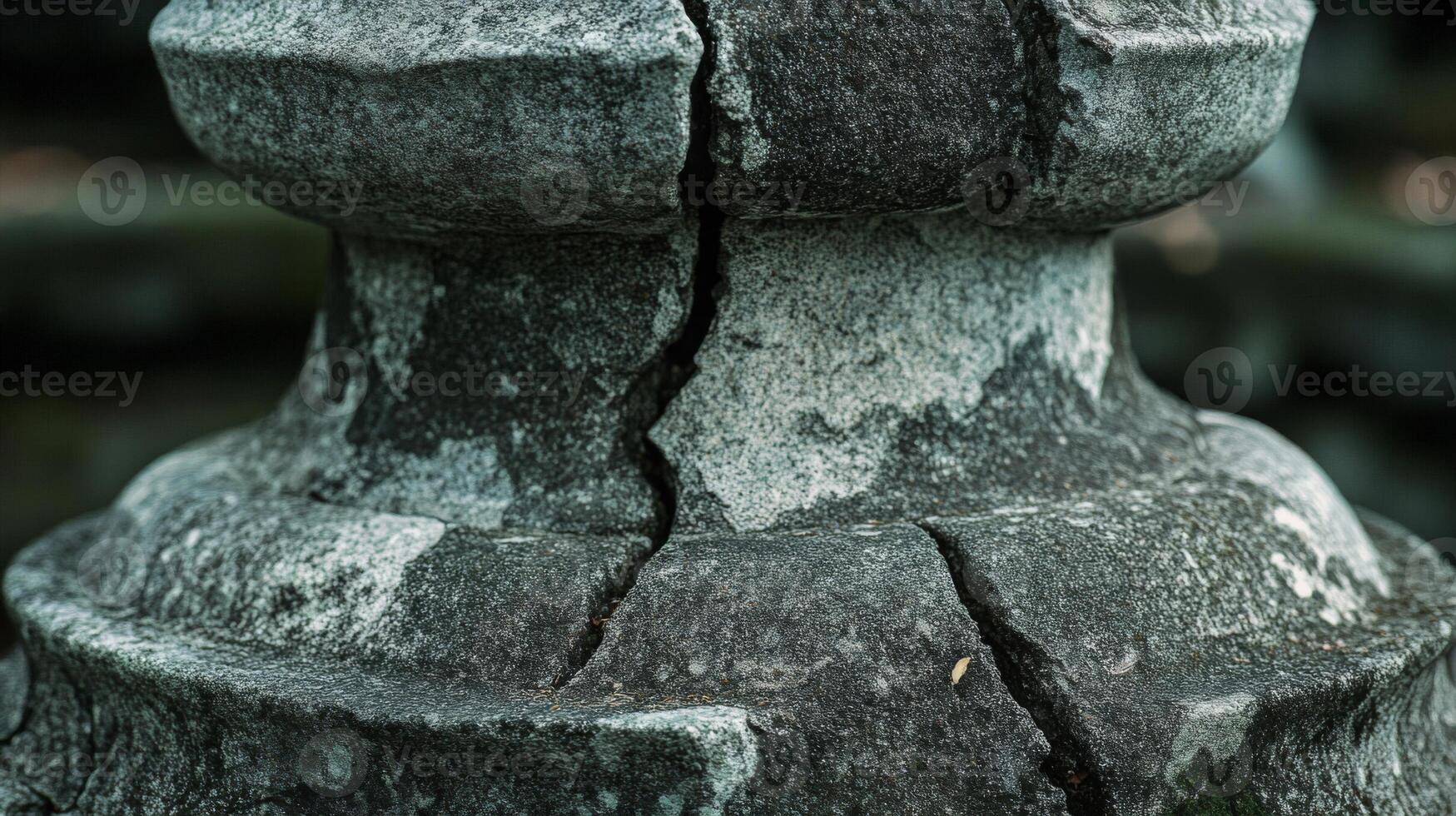 Close-up of a Cracked Stone Pillar with Weathered Surface photo