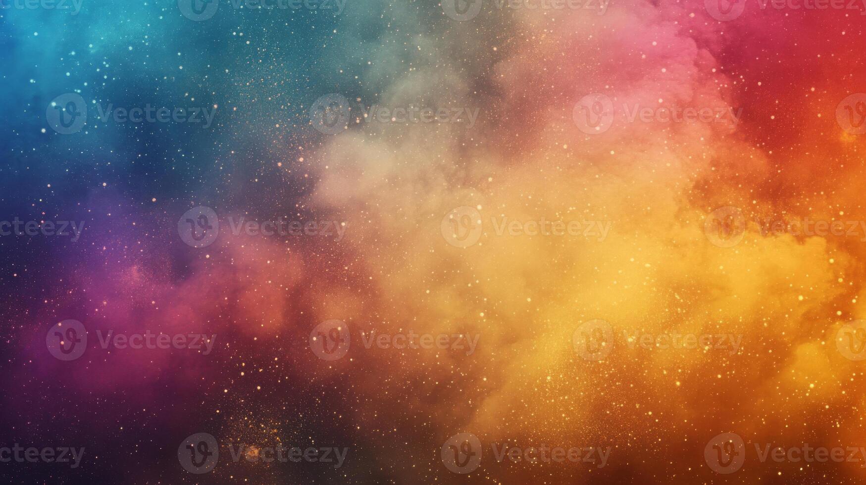 Abstract Colorful Night Sky with Stars and Clouds photo
