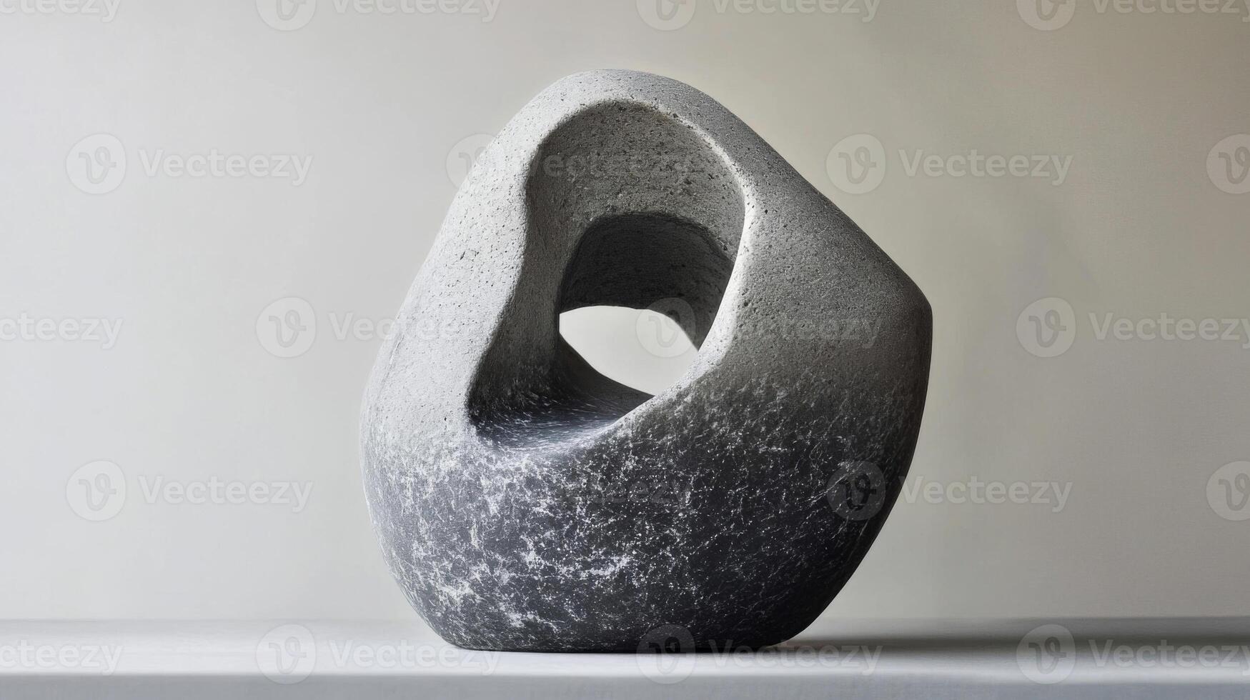 Abstract Stone Sculpture with an Inner Void photo