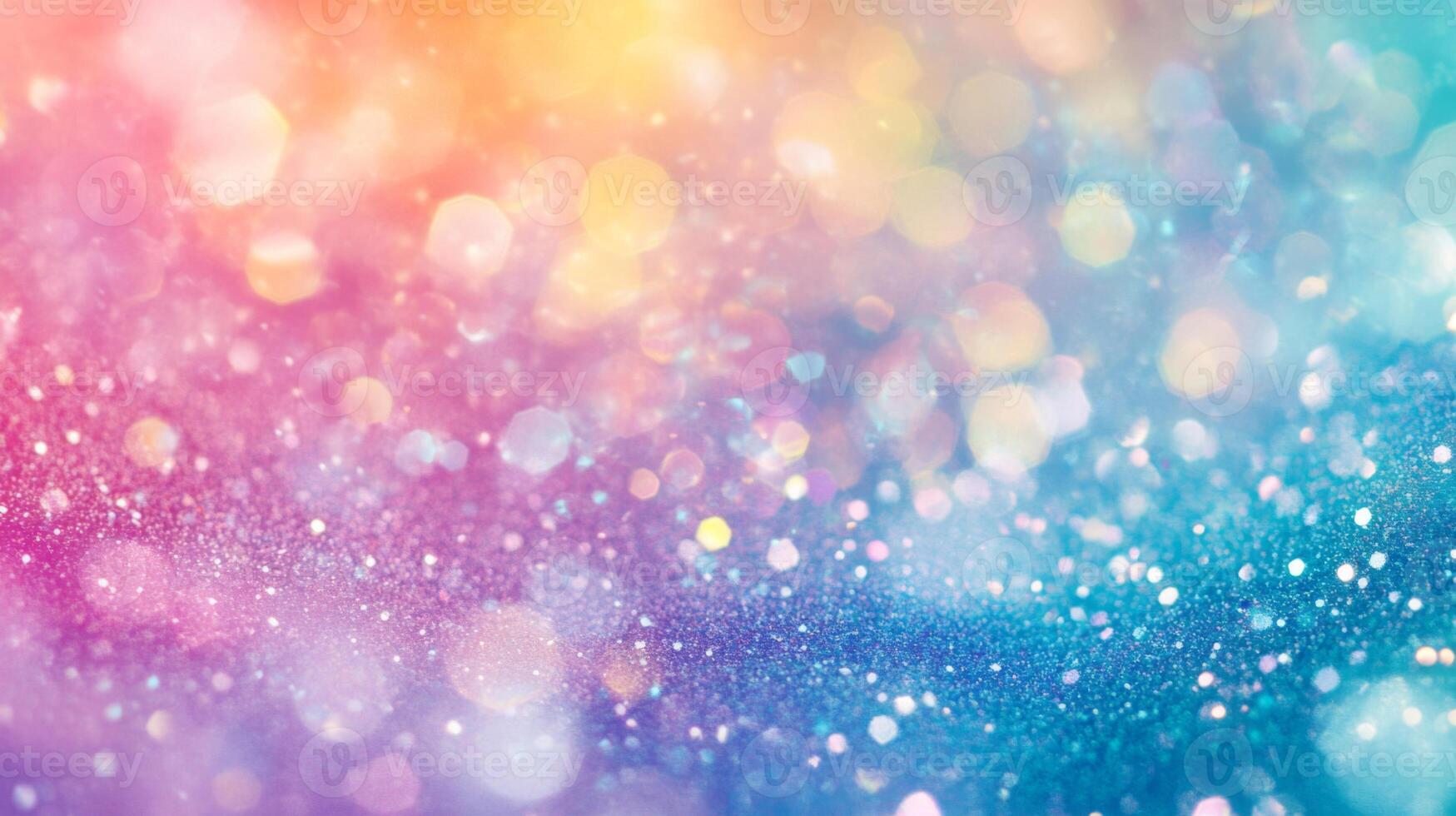 Abstract Blurred Background with Glittering Lights and a Rainbow Gradient photo