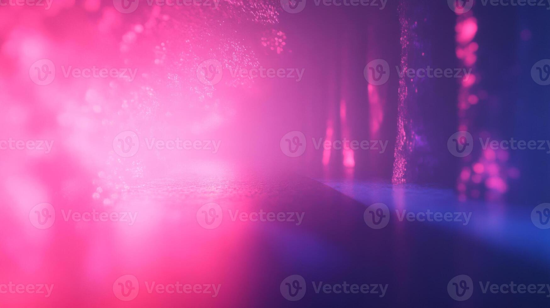 Abstract Background with Pink and Blue Neon Lights and Glowing Particles photo