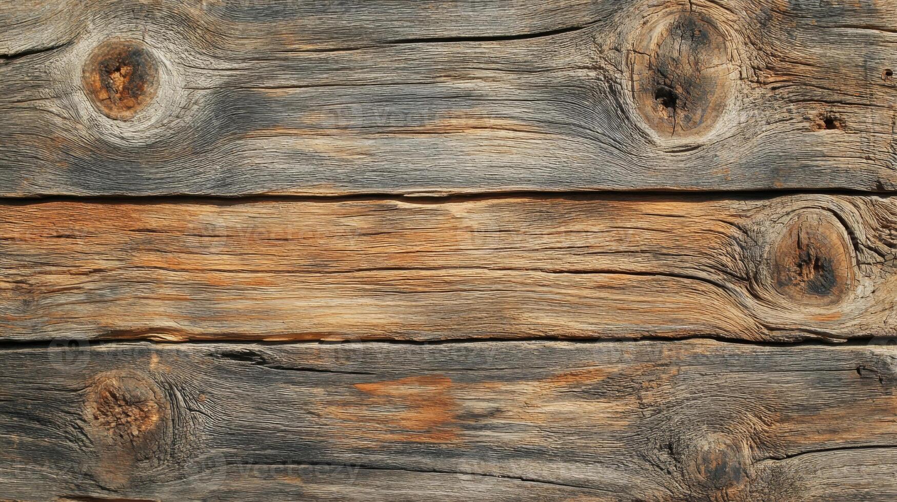 Weathered Wood Planks with Knots and Grain Patterns photo