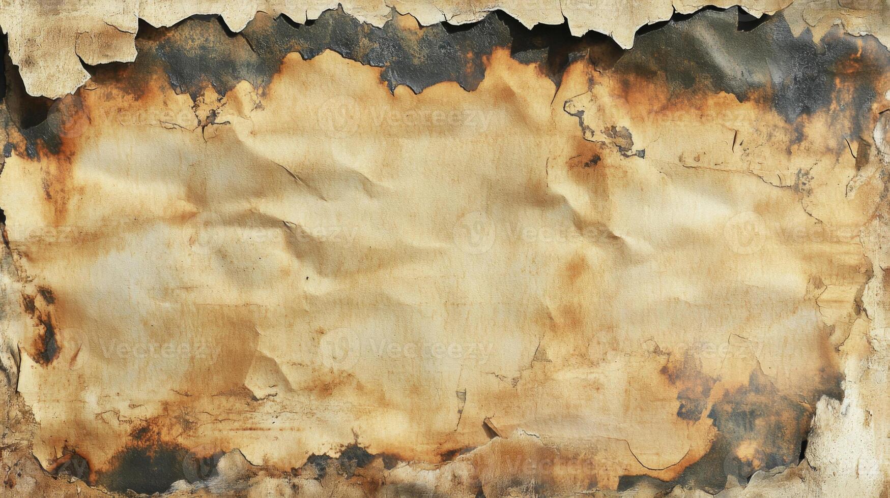 Burned and Crinkled Paper with Jagged Edges photo