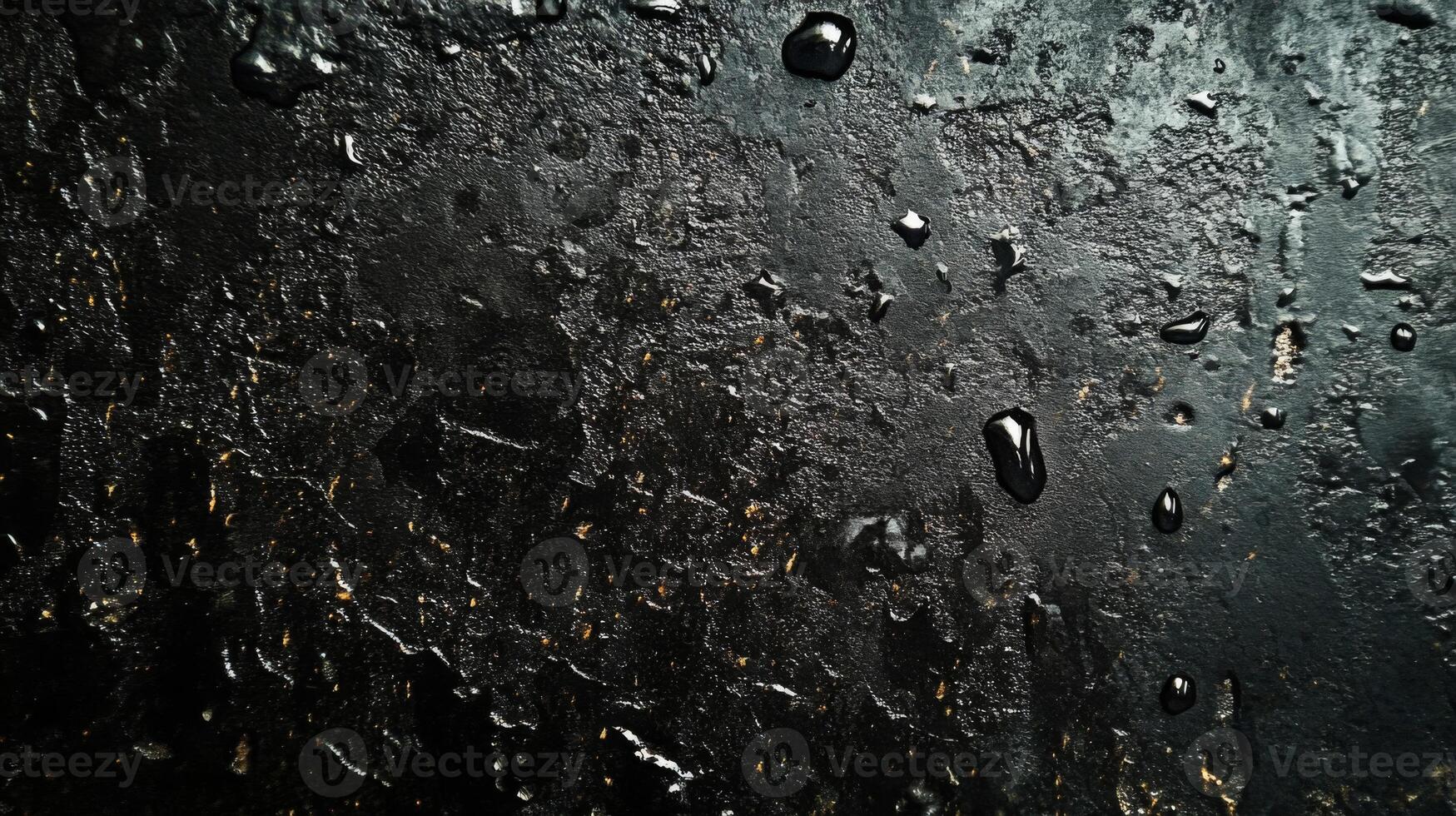 Black Textured Surface with Water Droplets photo