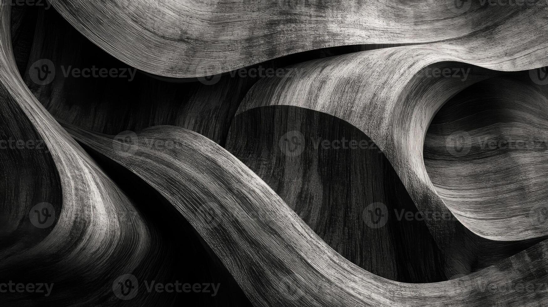 Abstract Woodgrain Pattern with Curved Forms photo