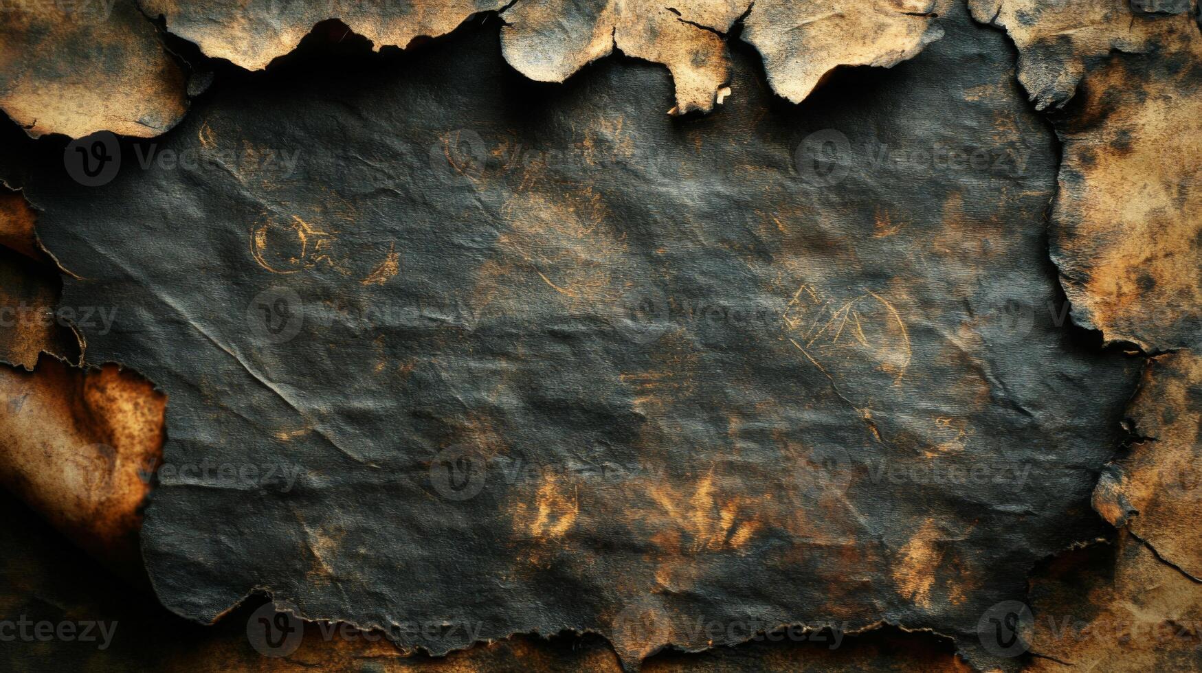 Burned and Torn Paper Texture with Scratches and Marks photo